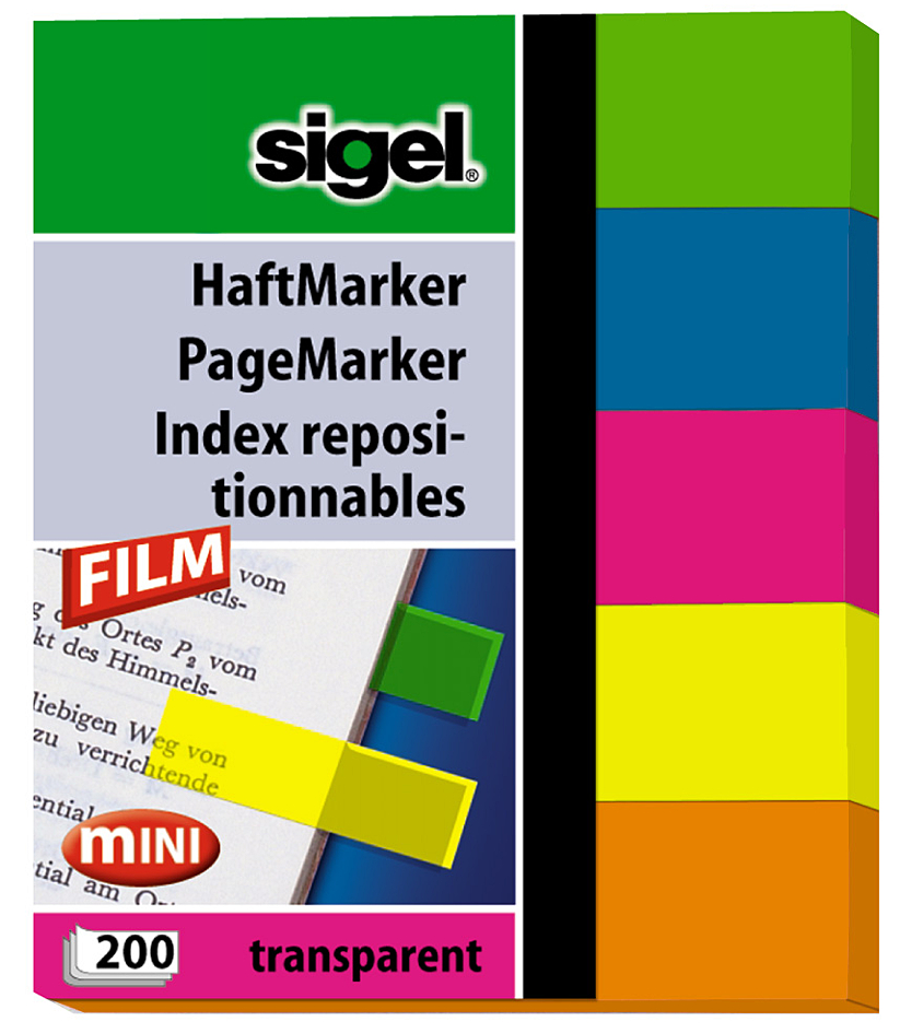 sigel Haftmarker Film micro, 50 x 6 mm, 400 Blatt