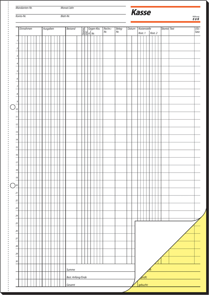 sigel Formularbuch ´Kassenbericht´, A5, 50 Blatt