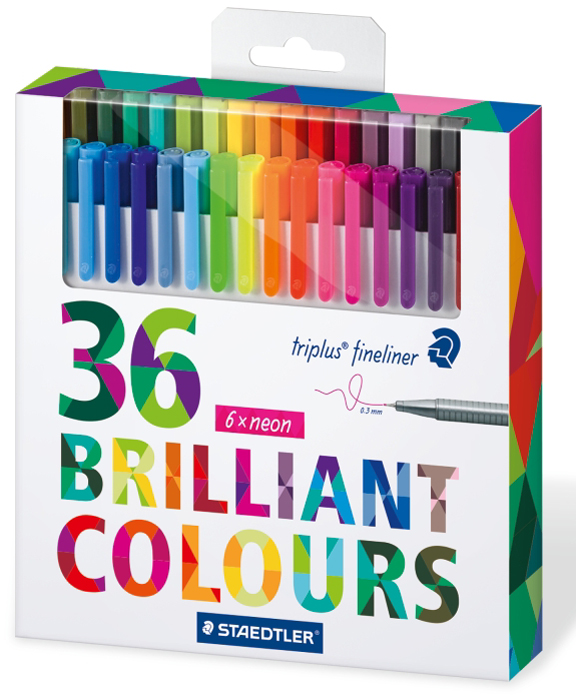 STAEDTLER Fineliner triplus BRILLIANT COLOURS, 30er Etui