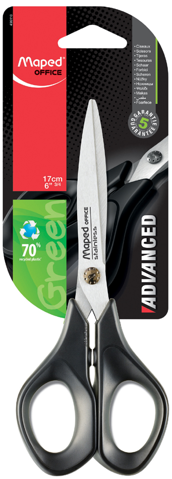 Maped Schere Advanced Green, Länge: 180 mm, asymmetrisch