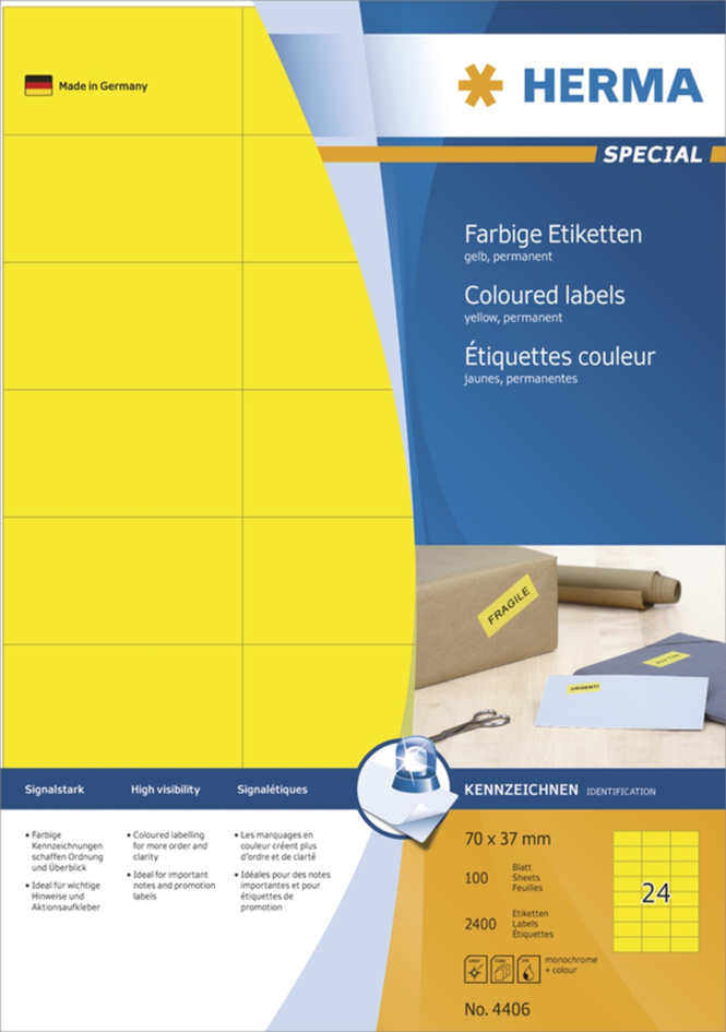 HERMA Universal-Etiketten SPECIAL, 105 x 42,3 mm, blau