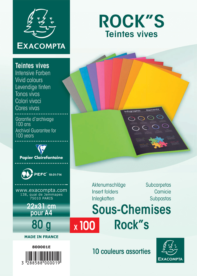 EXACOMPTA Aktendeckel ROCK´S, DIN A4, 80 g/qm, zitronengelb