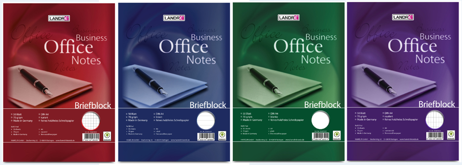 LANDRÉ Briefblock ´Business Office Notes´, DIN A4, rautiert