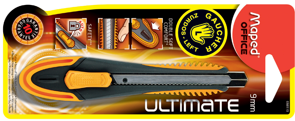 Maped Cutter Ultimate, Klinge: 9 mm, für Rechtshänder