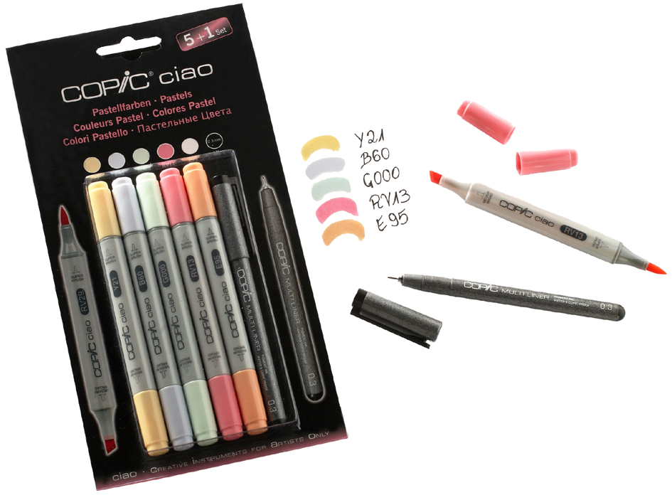 COPIC Marker ciao, 5+1 Set ´Pastellfarben´