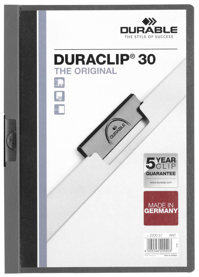 DURABLE Klemmhefter DURACLIP ORIGINAL 30, DIN A4, aubergine