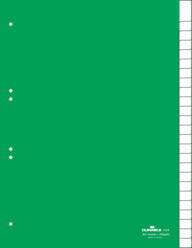 DURABLE Kunststoff-Register, PP, Stärke: 0,12 mm, 15-teilig