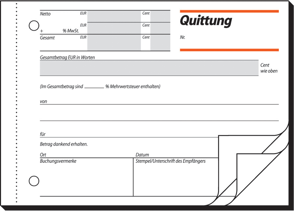 sigel Formularbuch ´Quittung´, einfaches Satzbild, A6 quer