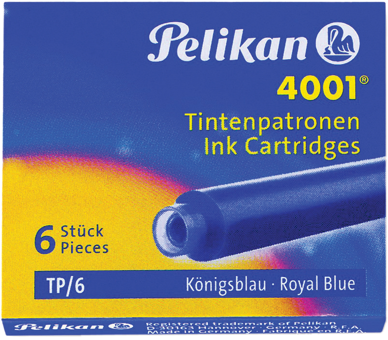 Pelikan Tintenpatronen 4001 TP/6, blau-schwarz