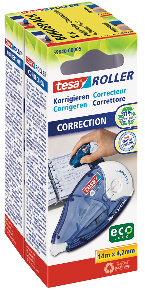 tesa ecoLogo Korrekturroller Refill Correction Doppelpack