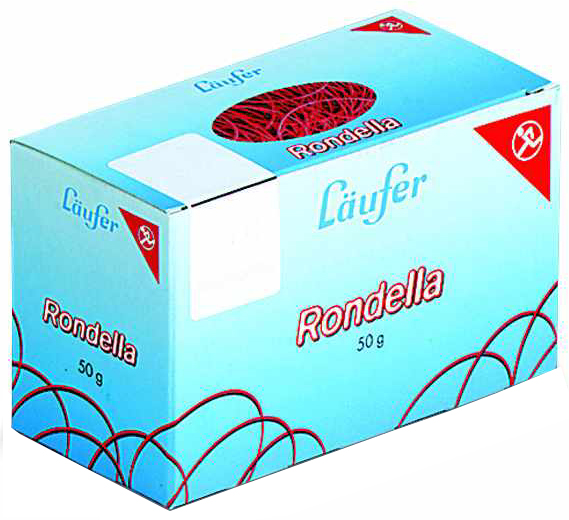 Läufer Gummiringe RONDELLA im Karton, rot, 65 mm, 100 g