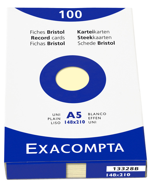 EXACOMPTA Karteikarten, DIN A5, blanko, gelb