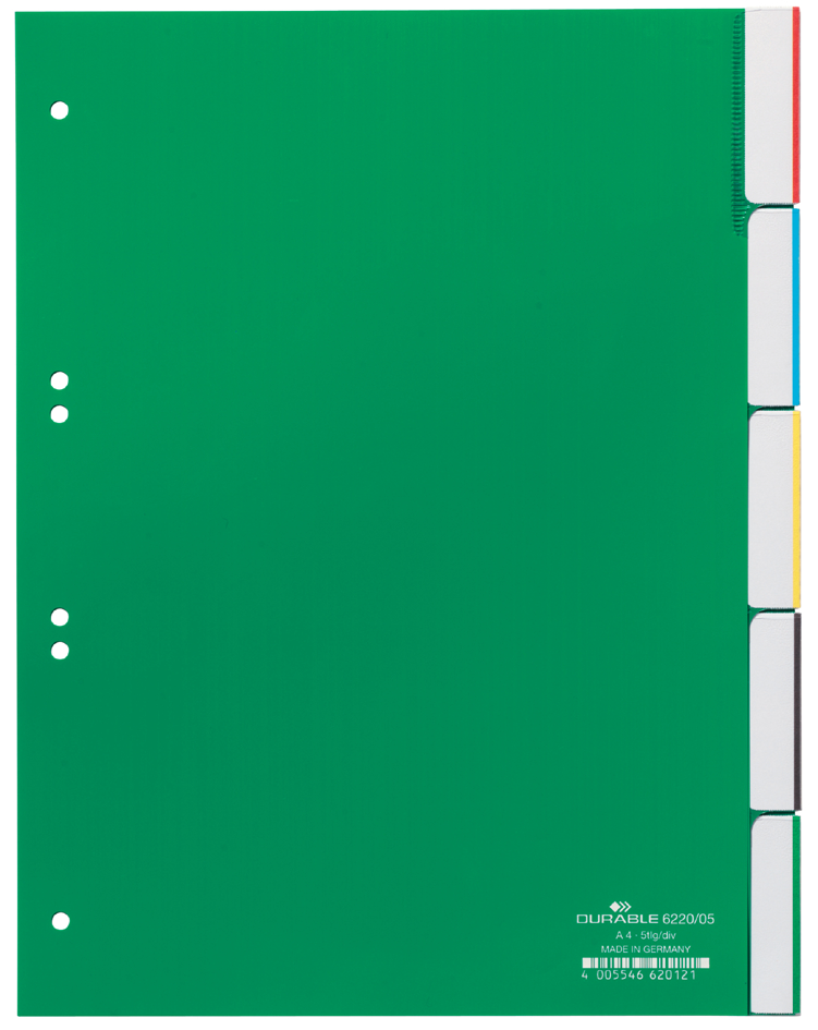 DURABLE Kunststoff-Register, PP, Stärke: 0,12 mm, 10-teilig