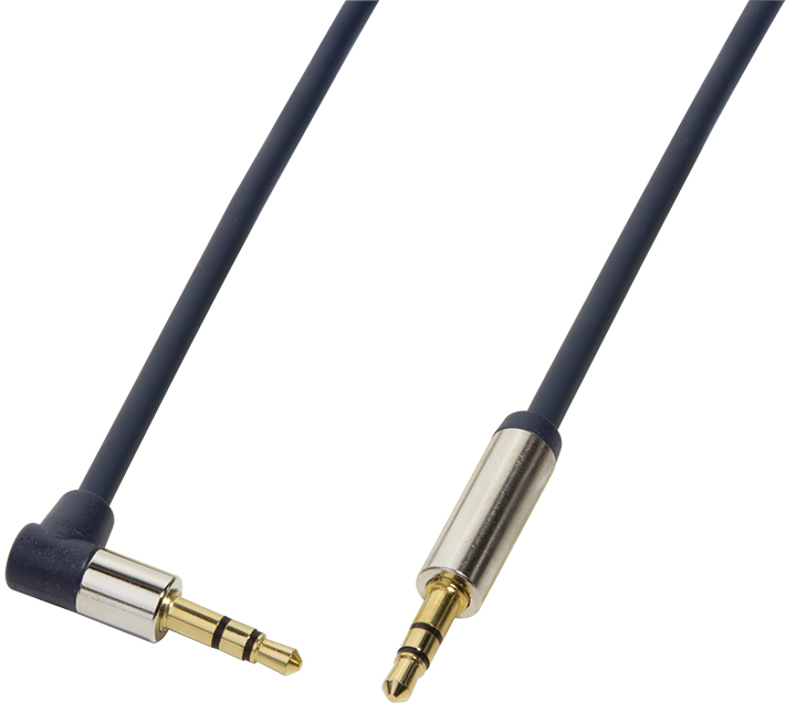 LogiLink Audiokabel, 2 x 3,5 mm Klinke, 0,5 m, gewinkelt