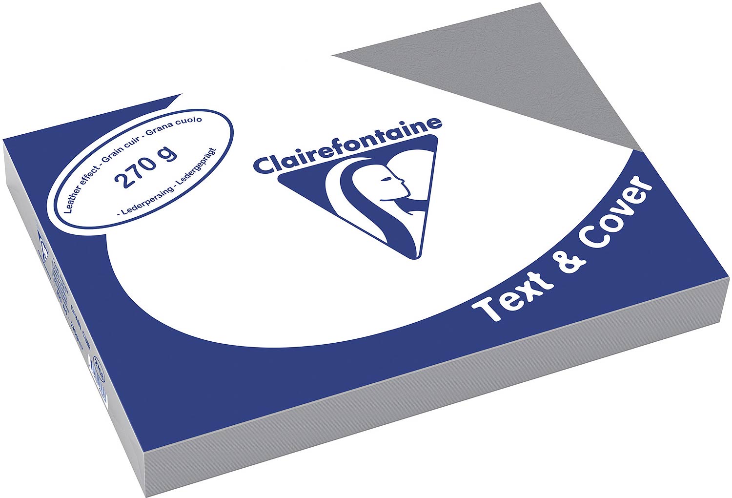 Clairefontaine Einbanddeckel, Lederstruktur, 270 g/m² - ardennengrau - ardennengrau