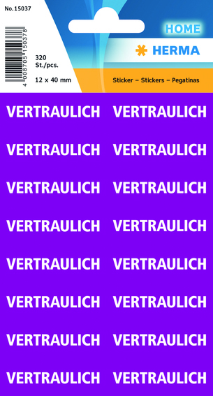 HERMA Textetiketten ´VERTRAULICH´, 12 x 40 mm, lila / weiß