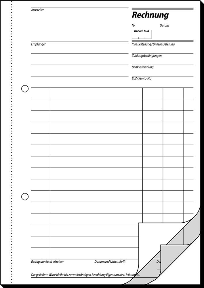 sigel Formularbuch ´Rechnung´, A6, 2 x 40 Blatt, SD