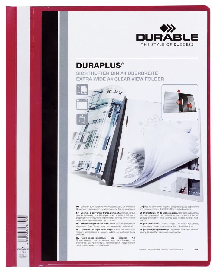 DURABLE Schnellhefter DURAPLUS, DIN A4, schwarz, überbreit