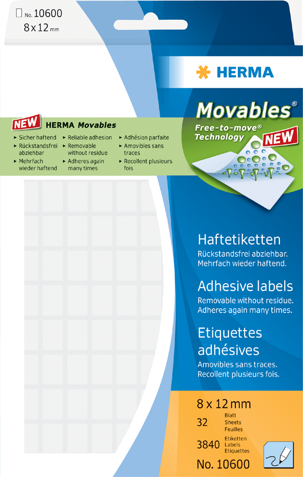 HERMA Etiketten ´Movables´ 13 x 50 mm, zur Handbeschriftung