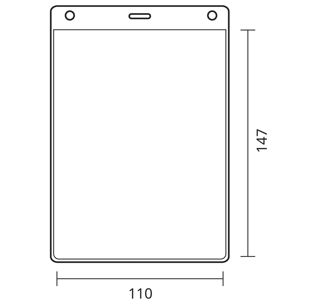 Ausweishülle für Messen aus PVC 115x165mm, oben offen