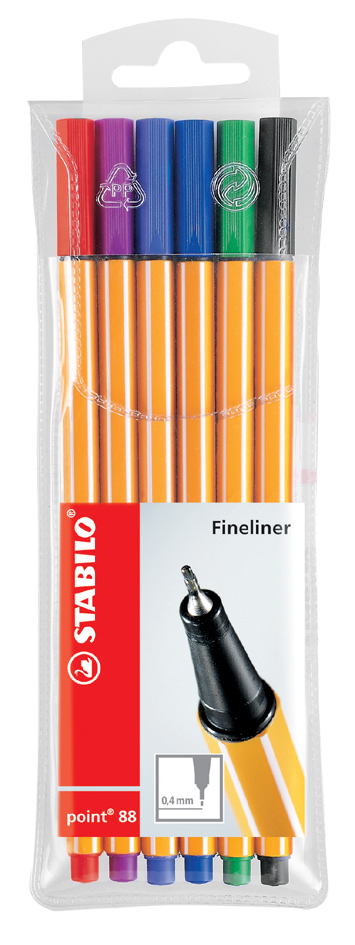 STABILO Fineliner point 88, 6er Kunststoff-Etui