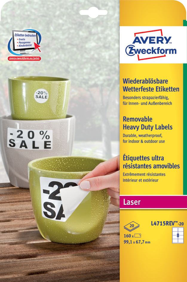 AVERY Zweckform wetterfeste Etiketten, 210 x 297 mm