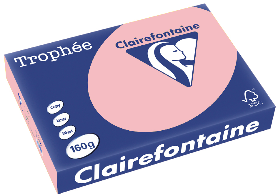 Clairefontaine Trophée Papier 2634C, A4, 160 g/m² - rosa - rosa