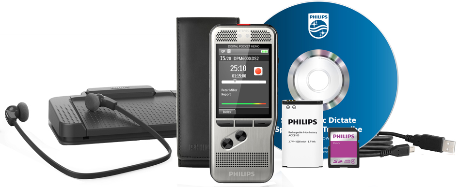 PHILIPS Diktier- und Wiedergabe-Set Pocket Memo DPM6700