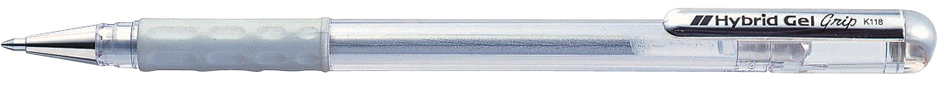 Pentel Gel-Tintenroller Hybrid Gel Grip Met. K118, silber