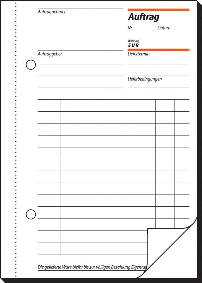 sigel Formularbuch ´Auftrag´, A4, 2 x 40 Blatt, SD