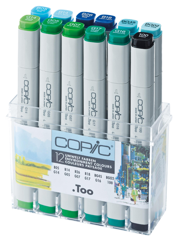 COPIC Profi Marker, 12er Set Umweltfarben