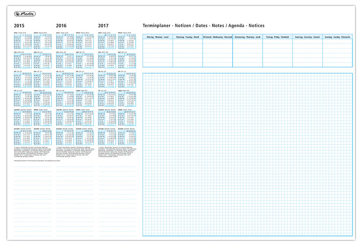 herlitz Schreibunterlage, Papier, 580 x 380 mm, 2-farbig