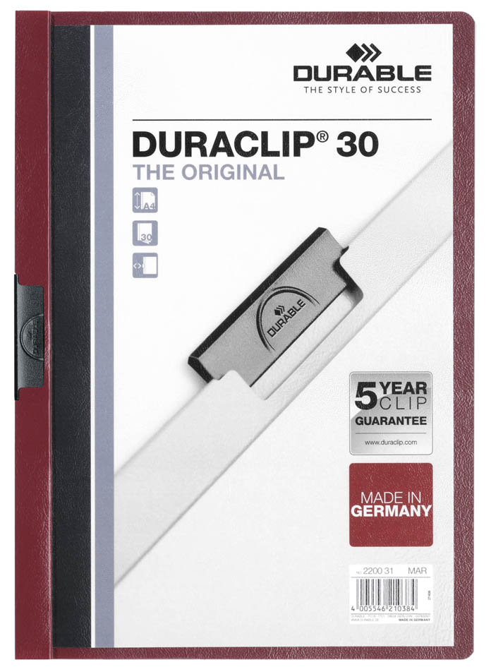 DURABLE Klemmhefter DURACLIP ORIGINAL 30, DIN A4, weiß