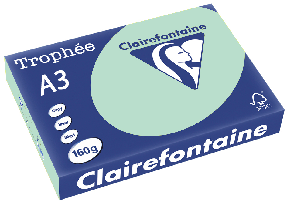 Clairefontaine Trophée Papier 2639C, A3, 160 g/m² - hellgrün - hellgrün