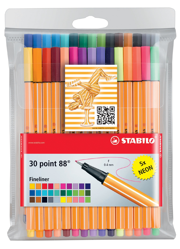 STABILO Fineliner point 88, 40er Kunststoff-Etui