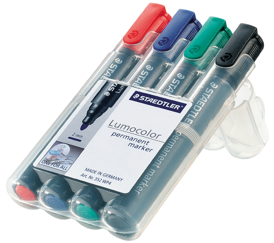 STAEDTLER Lumocolor Permanent-Marker 352, 4er Etui