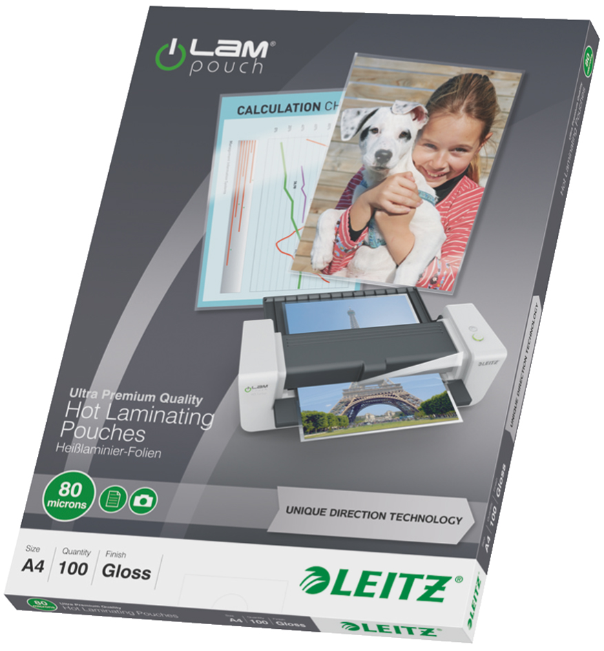 LEITZ Laminierfolientasche iLAM, DIN A4, glänzend, 160 mic