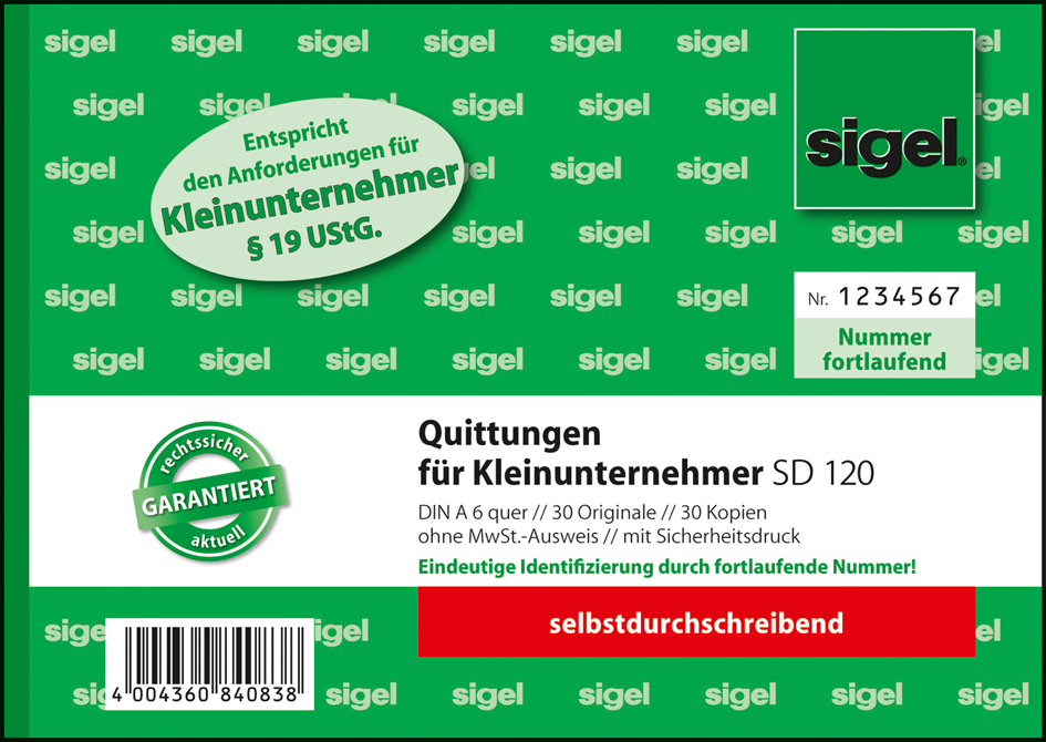 sigel Formularbuch ´Rechnungen´ für Kleinunternehmer