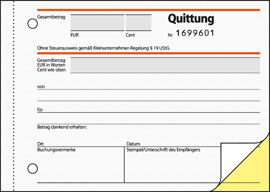 sigel Formularbuch ´Quittung´ für Kleinunternehmer