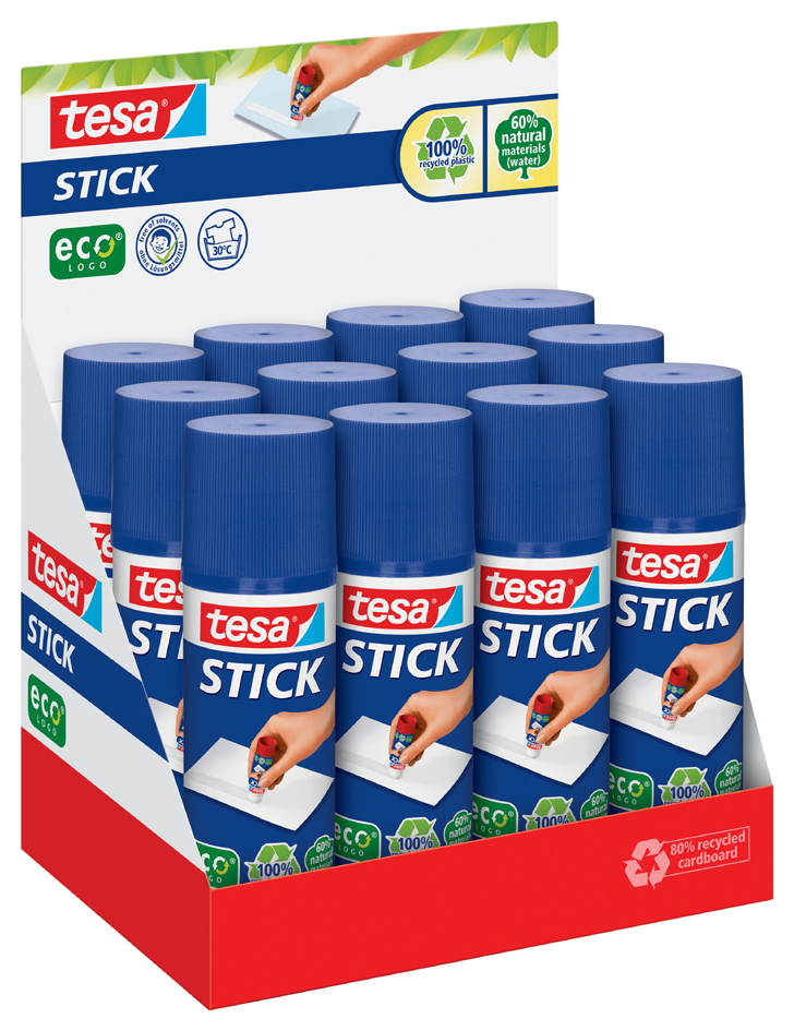 tesa ecoLogo Stick Klebestift, 40 g, Thekendisplay