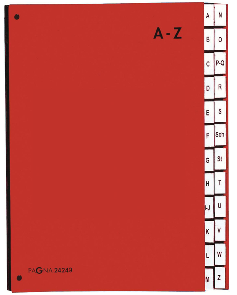 PAGNA Pultordner Color, DIN A4, A - Z, 24 Fächer, rot