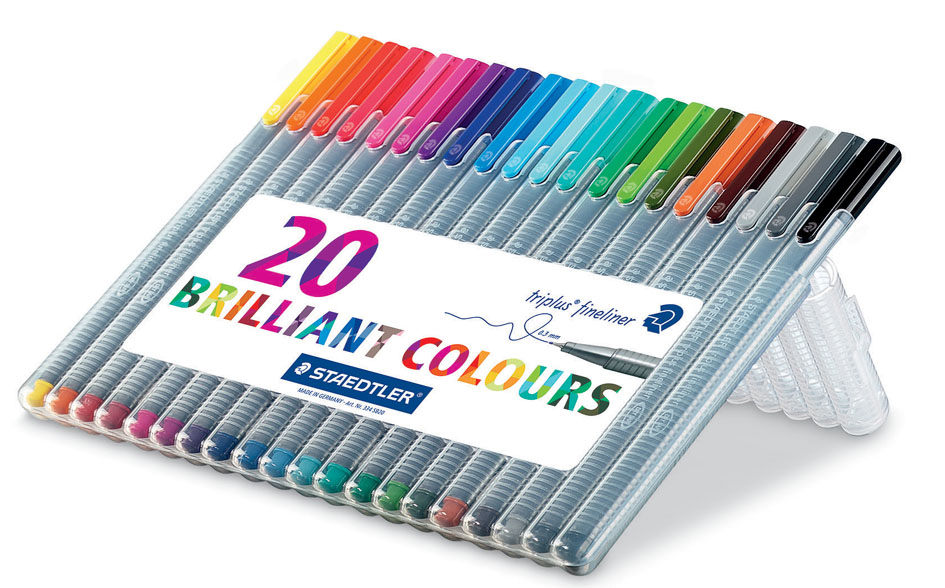 STAEDTLER Fineliner triplus BRILLIANT COLOURS, 4er Etui