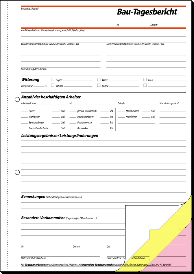 sigel Formularbuch ´Rapport/Regiebericht´, A5, 100 Blatt