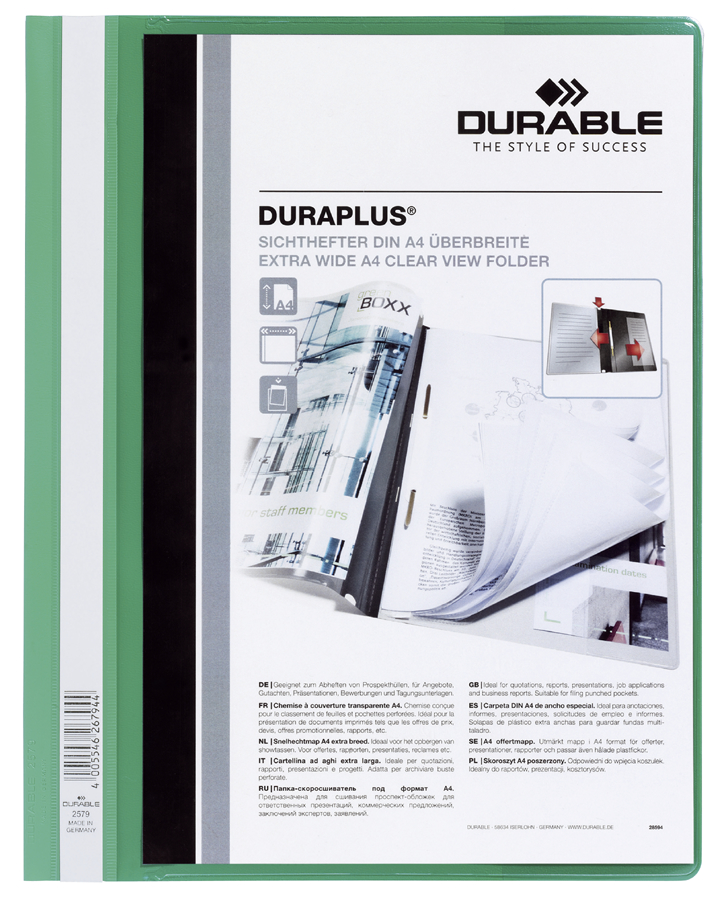 DURABLE Schnellhefter DURAPLUS, DIN A4, blau, überbreit