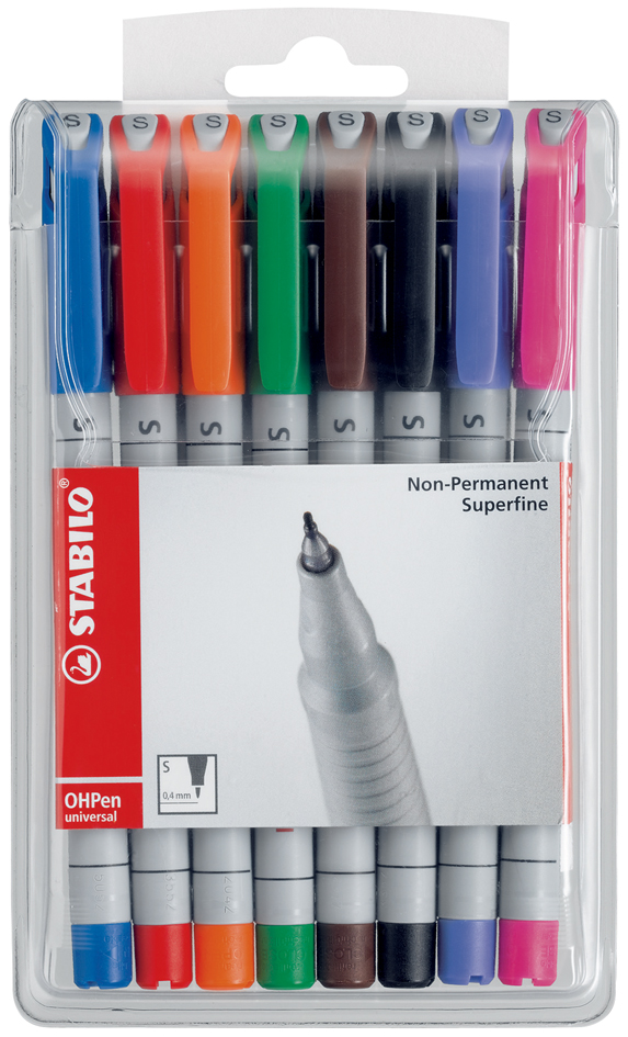 STABILO Folienstift OHPen universal, wasserlöslich, 8er Etui