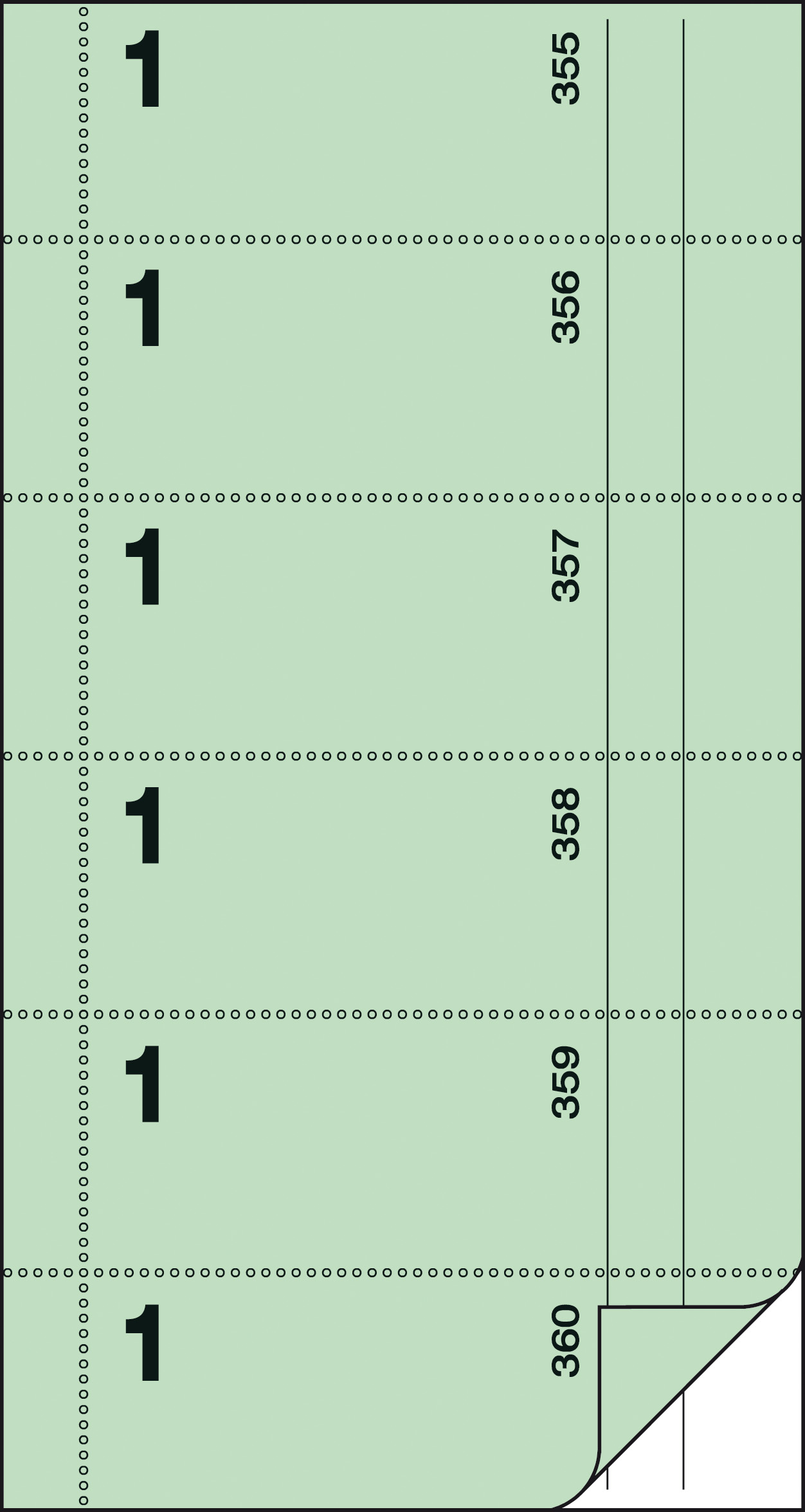 sigel Formularbuch ´Bonbuch´, Kellner-Nr. 1, hellgrün