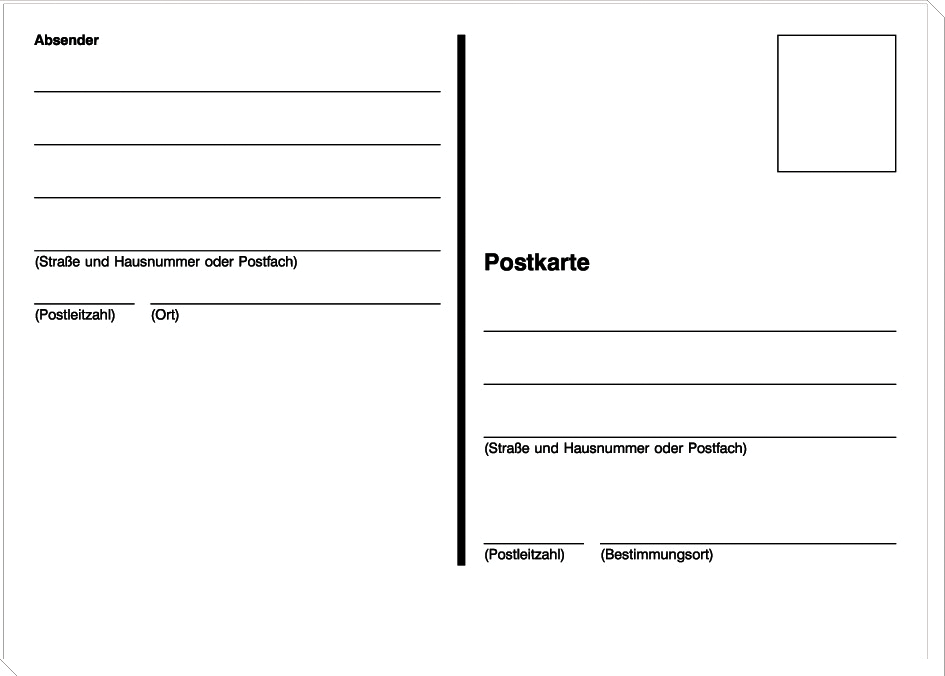 sigel Vordruck ´Postkarten´, A6 quer, 10 Blatt, im Heft