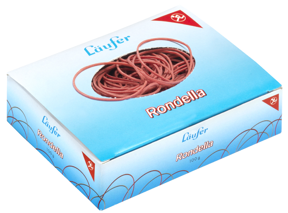 Läufer Gummiringe RONDELLA im Karton, rot, 50 mm, 100 g