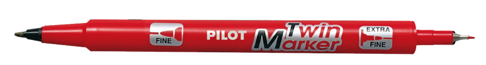 PILOT Permanent-Marker ´Twin Marker´, extra fein, schwarz