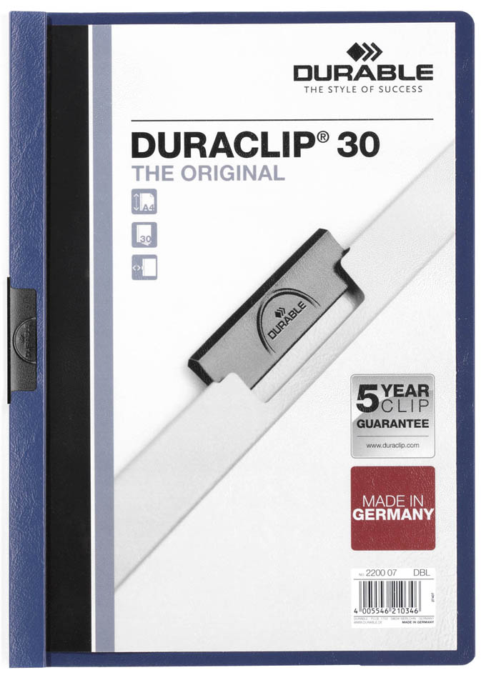 DURABLE Klemmhefter DURACLIP ORIGINAL 30, DIN A4, anthrazit